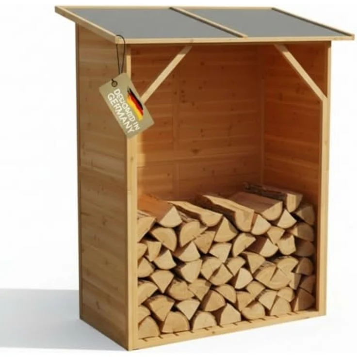 Kaminholzregal Brennholzregal Kaminholz Brennholz Regal Unterstand XXL Holz – Bild 1