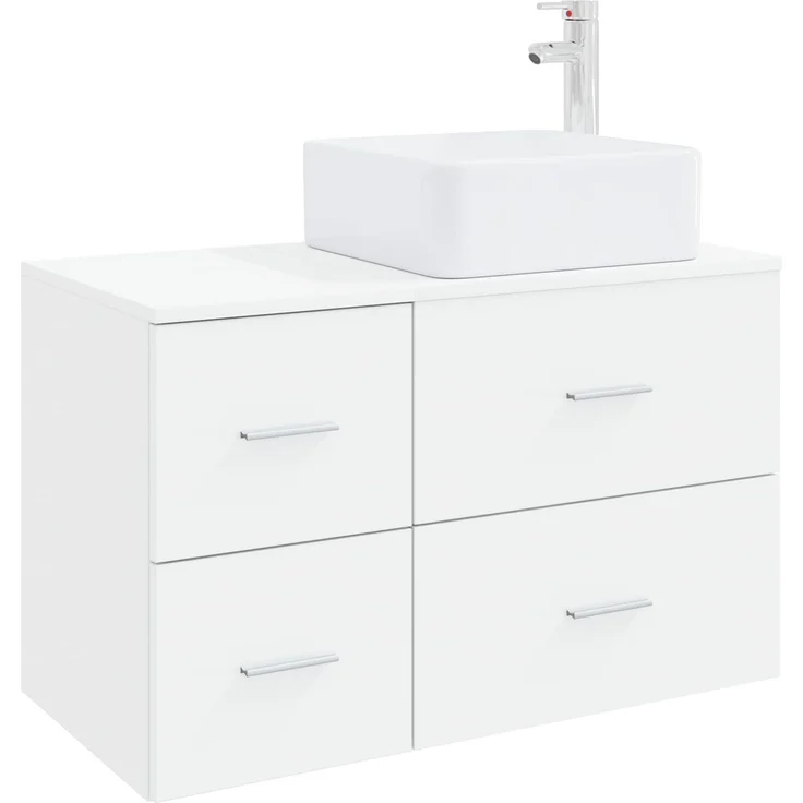 vidaXL Wandmontiertes Badezimmermöbel-Set 2 stk. Weiß 83 x 35 x 80 cm 3403976 – Bild 2