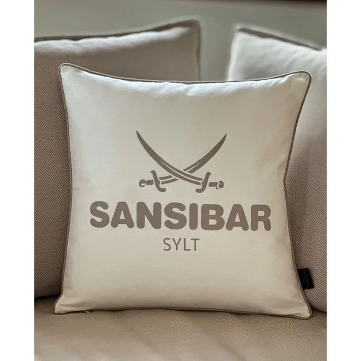 Sansibar Sylt Kissenhülle Kissenbezug Sansibar Sylt Kissenhülle, Sansibar Logo Druck, 45x45 cm, mit Logo-Schriftzug, mit verdecktem Reißverschluss – Bild 4