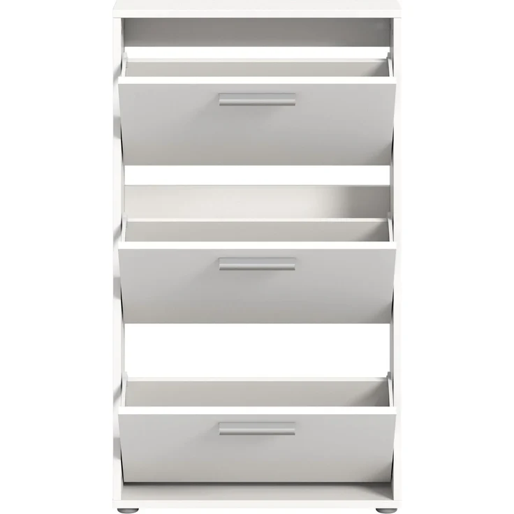 Carryhome 'SAM' Schuhkipper mit 3 Klappen, Holznachbildung weiß, 59 x 103 x 17 cm, Platz für 9 Paar Schuhe – Bild 5