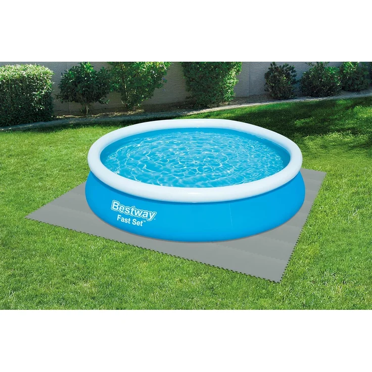 2,25 m² Bodenschutzplatten 9 Stück 50x50cm grau Poolunterlage Poolunterboden Schwimmbecken – Bild 4
