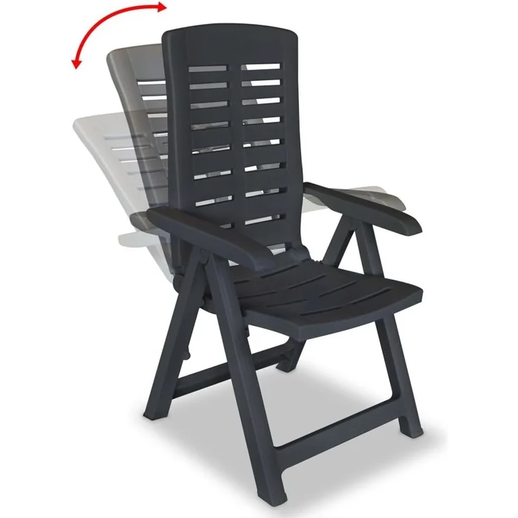 Progarden Gartenstuhl Hochlehner Klappstuhl Kunststoff Terrasse Balkon Schwarz (1 St), 1 Person, Wetterfest, Klappbar, leicht zu verstauen – Bild 6