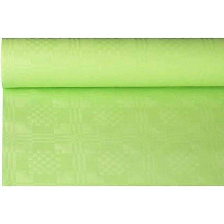 Papiertischtuch mit Damastprägung 8 m x 1,2 m limonengrün – Bild 2