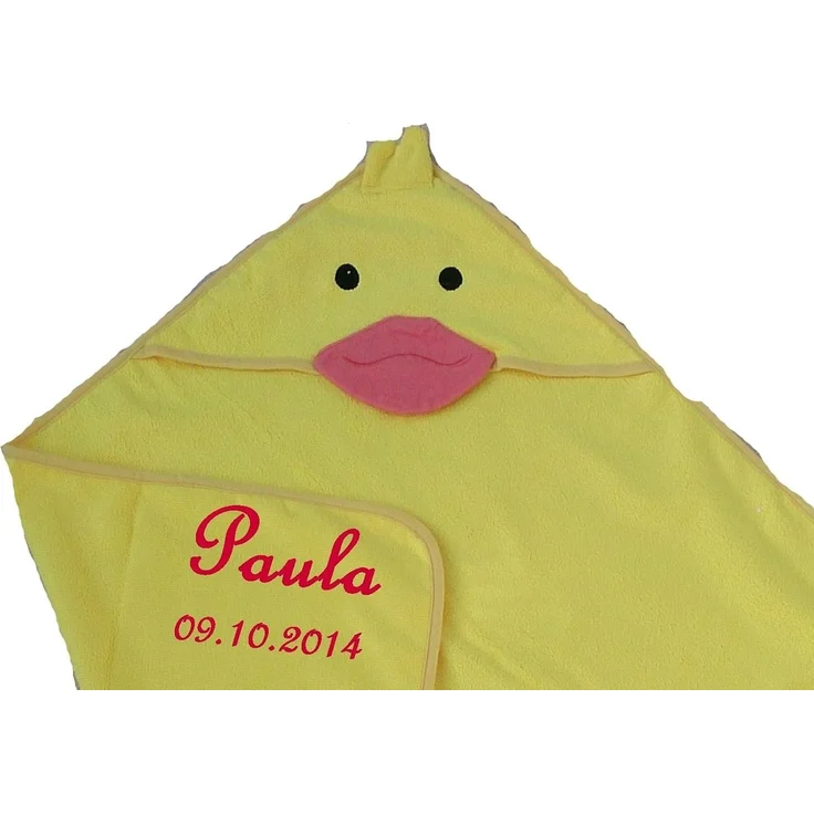 Matex Baby-Badetuch/Badetuch mit Kapuze Frottee 85x85 cm Ecru – Bild 3