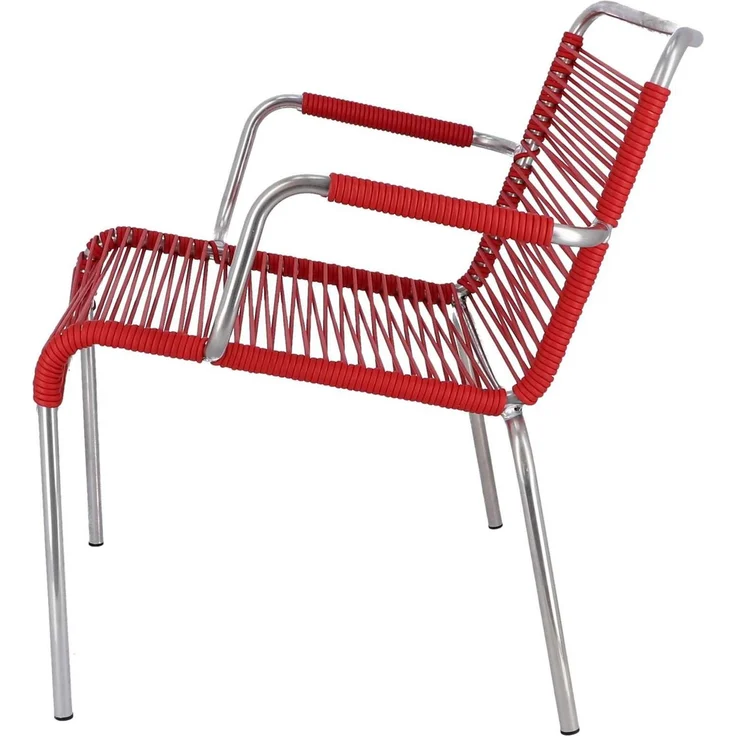 Outdoor Sessel Fiam Mya Lounge Spaghetti aus Aluminium rot – Bild 7