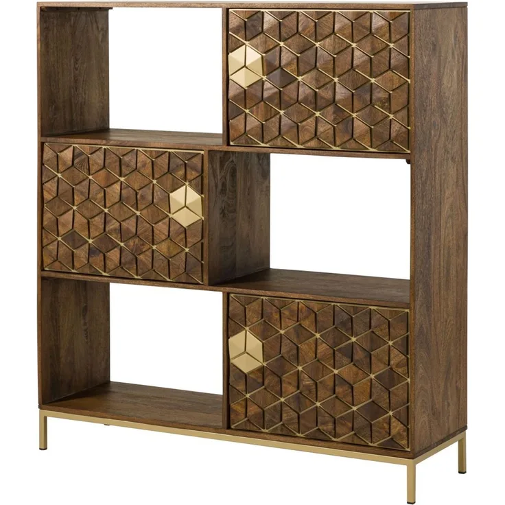 Regal Mango 130x40x142,5 braun geölt DIAMOND #219