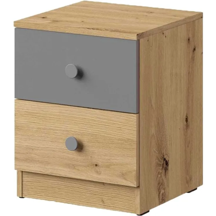 Schubladencontainer ""Nero"" Bürocontainer 40 cm artisan eiche grau Hochglanz
