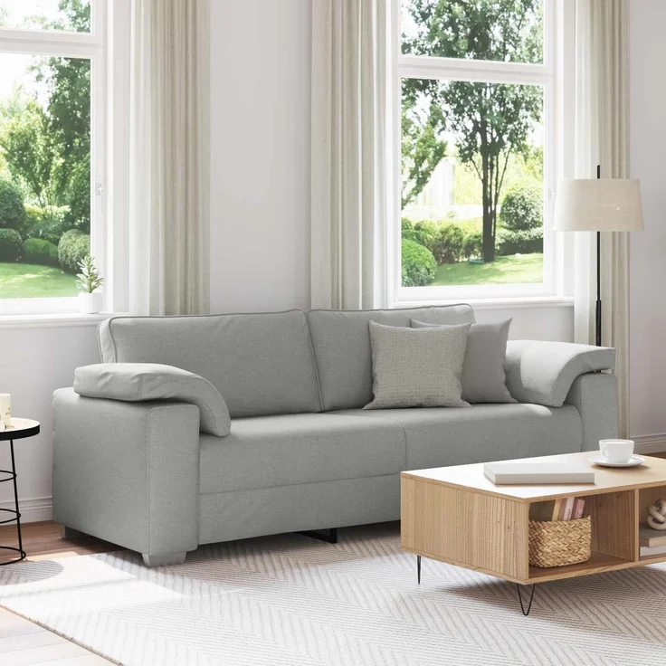 vidaXL 3-Sitzer-Sofa Wolkengrau 220 cm Stoff 4105245 – Bild 1