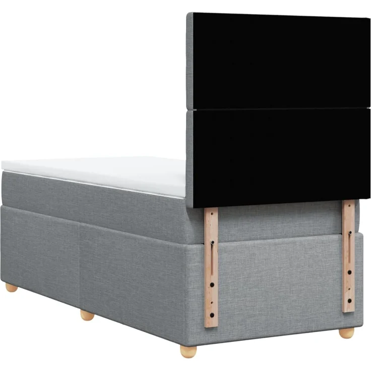 vidaXL Boxspringbett mit Matratze Hellgrau 90x200 cm Stoff 3293477 – Bild 8