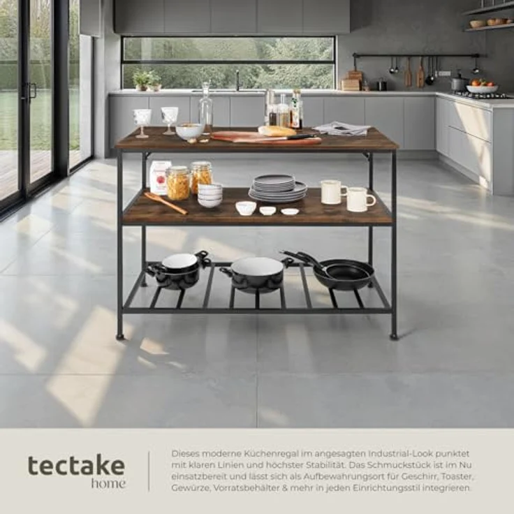 tectake Küchenregal Akeley, Set 1-tlg, Industrial Style – Bild 3