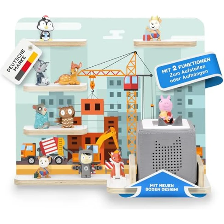 stadtecken Kinder Regal für Musikbox I Geeignet für die Toniebox und ca. 50 Tonies I Perfekte Aufbewahrung für Kinderzimmer I zum Aufstellen oder Aufhängen (Baustelle, Mittel) – Bild 2