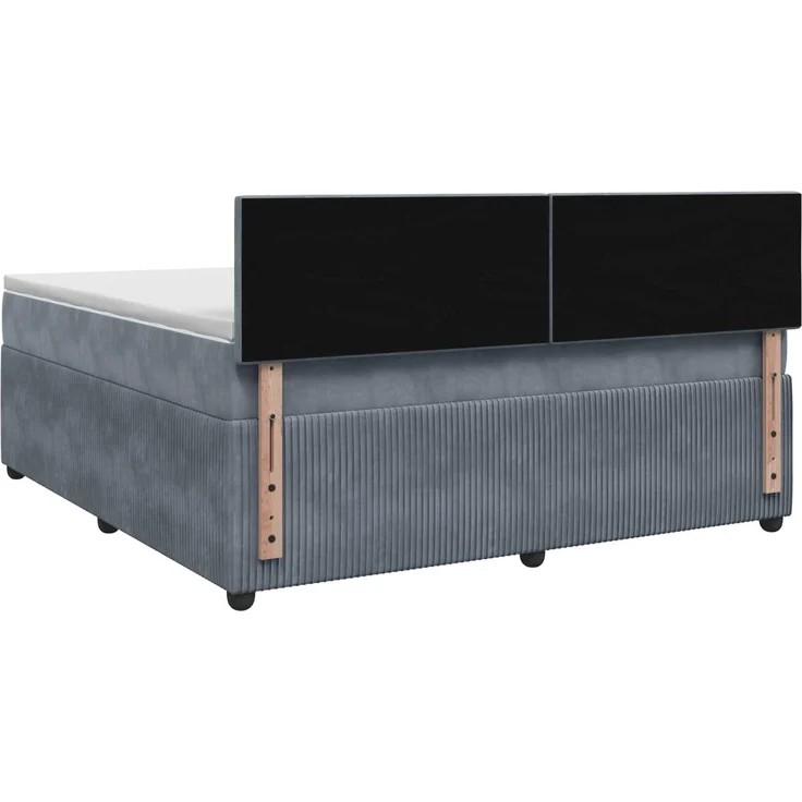 vidaXL Boxspringbett mit Matratze Dunkelgrau 140 x 200 cm Samt 3451692 – Bild 8