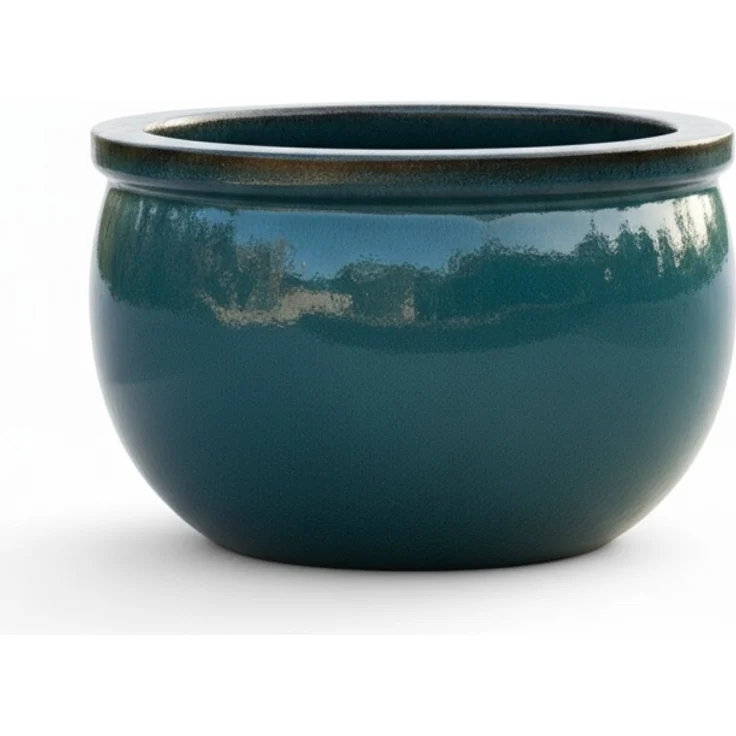 Keramik-Pflanzgefäß 41 × 25 cm – glänzend Grün, handgefertigt – Bild 9
