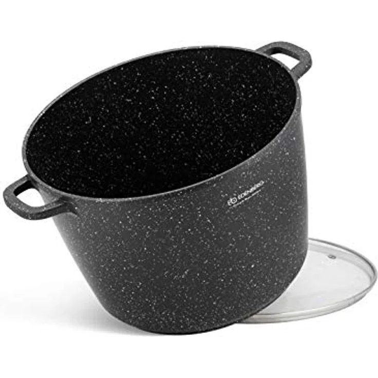 Edenberg Kochtopf Großer Topf 10L Suppentopf Kompotttopf Spargeltopf Steinbeschichtung, Aluminiumguss, Keramik (Sehr hochwertig, 2-tlg, Eine ideale Geschenkidee) – Bild 2