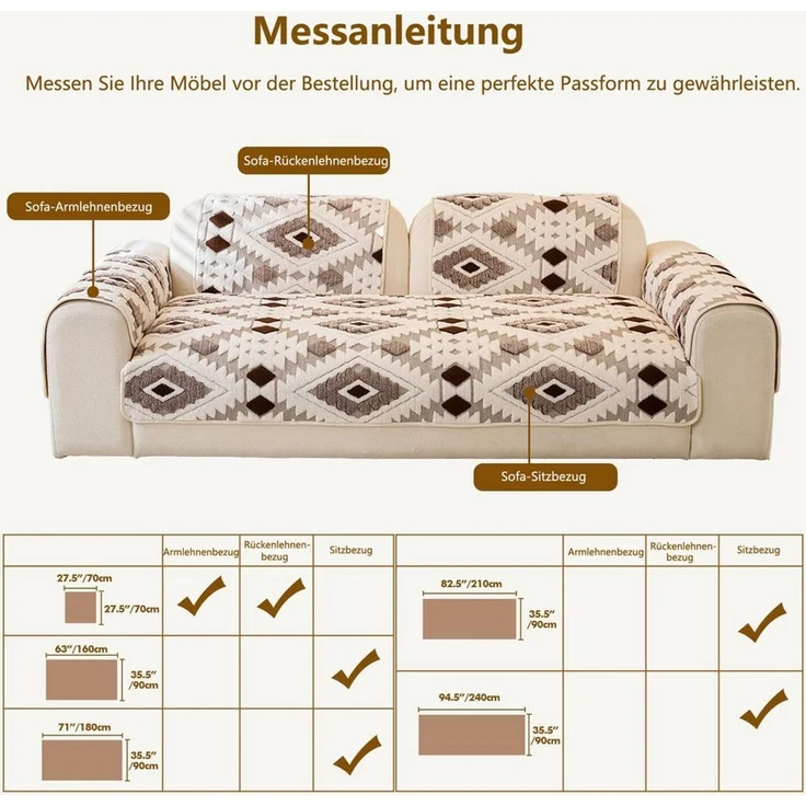 Agger Sofaschoner Weicher Plüsch Sofa Überzug & Sofabezug, Waschbarer Couch, Überzug für Hunde, Rutschfester Haustier Sofa Überwurf – Bild 4
