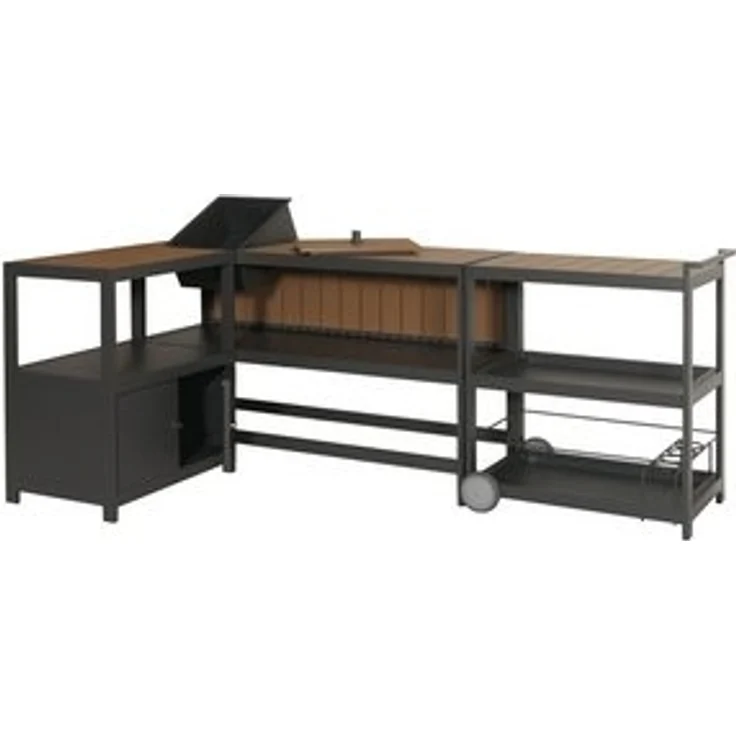 MCW Outdoor-Küche MCW-M64, Element mit Schrankfach, 3 Etagen, mit Rollen, Griff, Schraubfuß – Bild 6