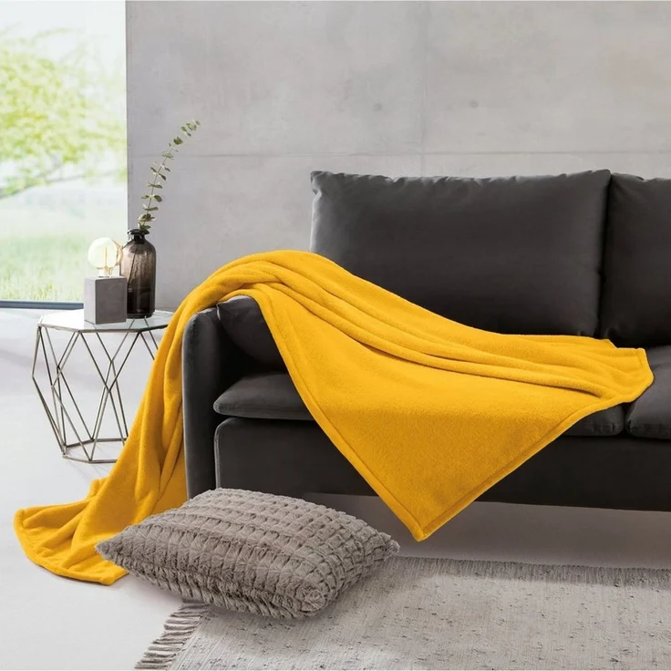 Wohndecke Wohndecke 5er-Pack "Amarillo", REDBEST, Fleece Uni – Bild 3