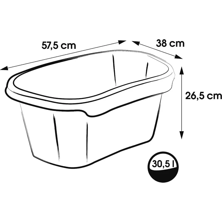 keeeper Wäschewanne ''tilda eco'', Breite: 575 mm, grau Farbe: eco-grey, aus 100% Recyclingkunststoff, - 1 Stück (1009213800000) – Bild 2