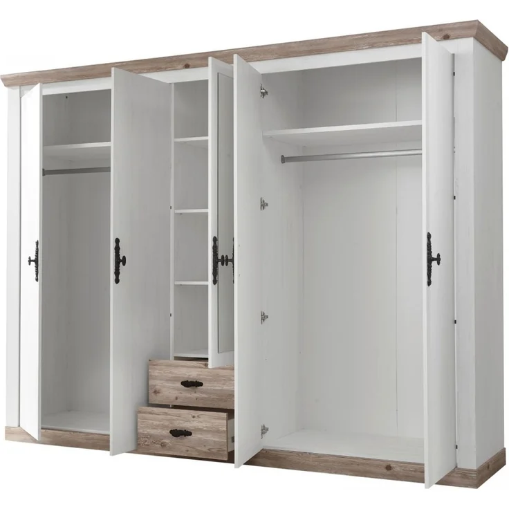 Schlafzimmer komplett Rovola in Pinie weiß Landhaus Komplettzimmer 4-teilig – Bild 6