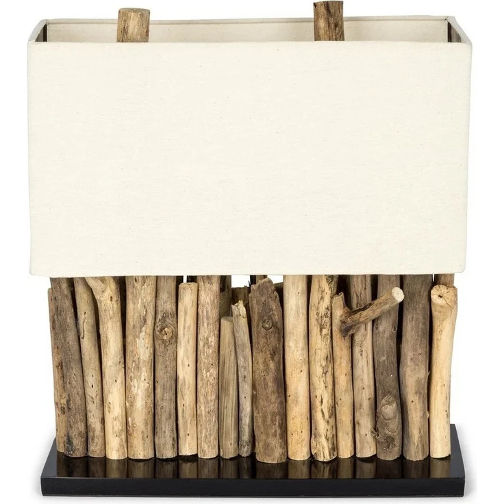 Levandeo® Nachttischlampe, levandeo Lampe 35 x 40 x 16 cm Tischlampe Treibholz Unikat Holzlampe – Bild 2