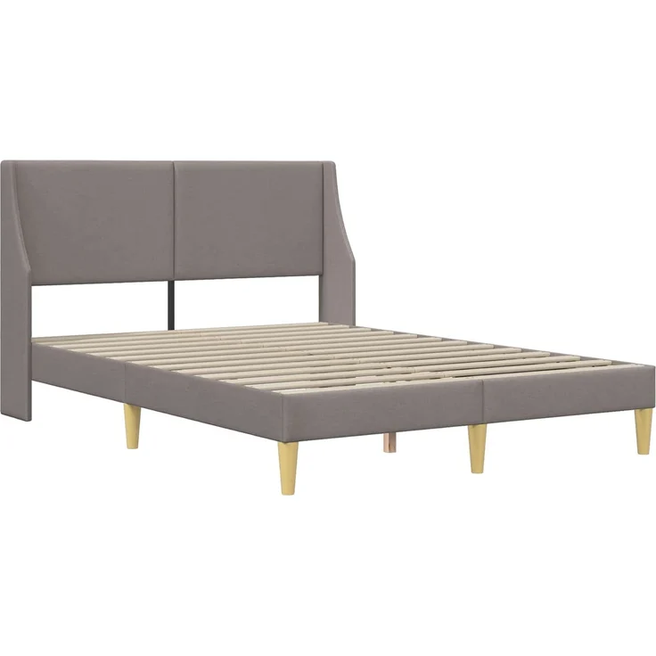 vidaXL Bettgestell mit Matratze Taupe 140 x 200 cm Polyester 3414742 – Bild 4