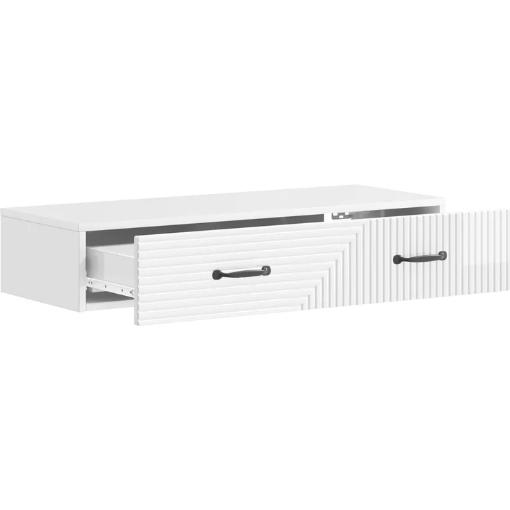 vidaXL Wandmontierter Beistelltisch Hochglanz Weiß 87,5 x 34,5 x 17 cm 898669 – Bild 4