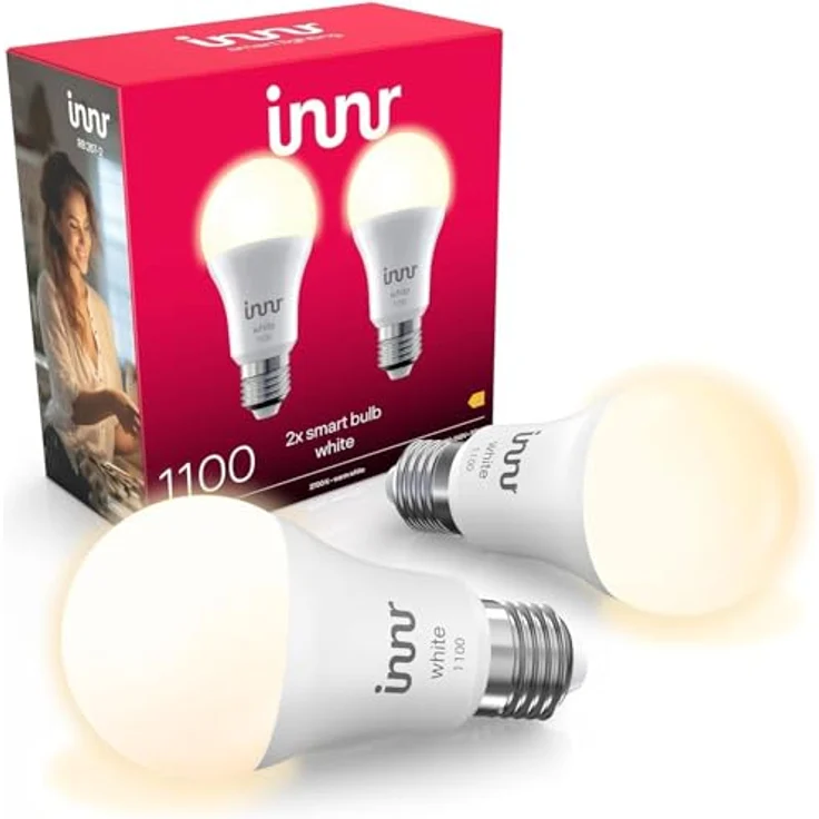 innr Zigbee E27 Smart Lampe, Warmweiß, dimmbar, 1150 Lumen, kompatibel mit Hue* und Alexa (2 Stück) – Bild 1