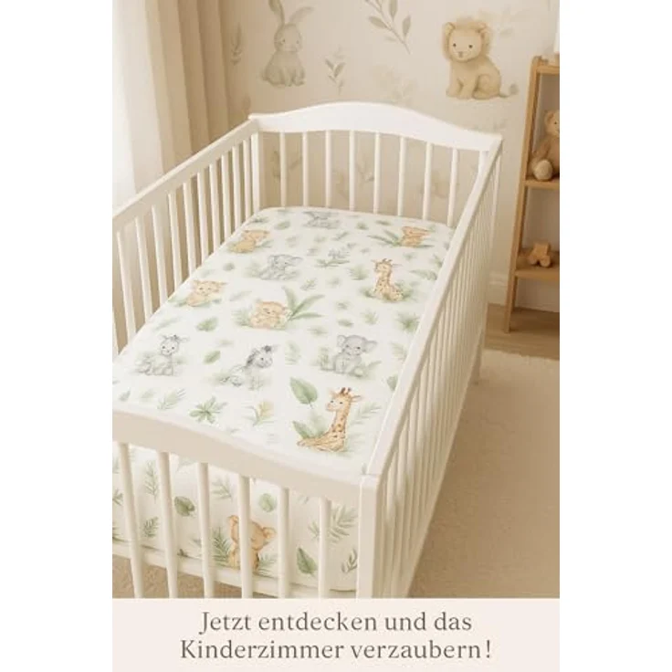 BabyLux Spannbettlaken SPANNBETTLAKEN 70x140 Spannbetttuch Baumwolle Kinder Baby Babybett, 124. Africa_Tiere – Bild 4