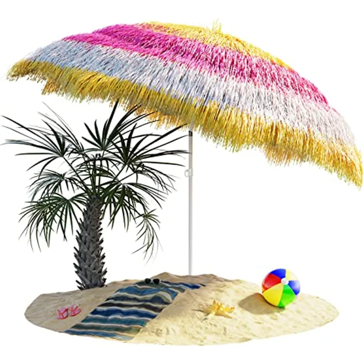 Kingsleeve 'Hawaii' Sonnenschirm, neigbar, UV Schutz 30+, Metall / Polyester bunt, Ø 160 – Bild 2