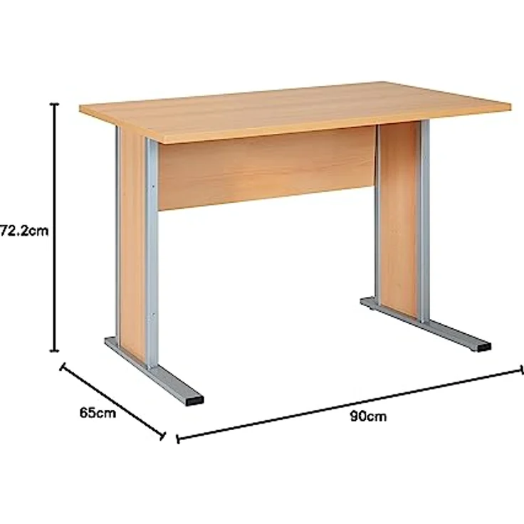 Möbelpartner Manni Schreibtisch, samerbergbuche, ca. 90,0 x 65,0 x 72,2 cm (BxTxH) – Bild 4