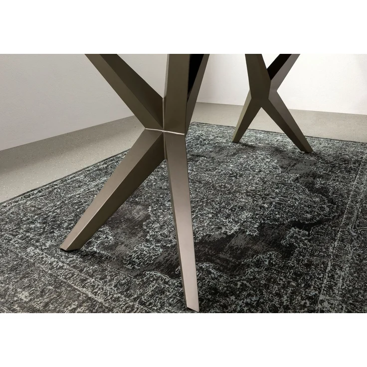 Baumtisch Akazie 180x90x76 braun lackiert Beine silber matt FREEFORM 4 #32 – Bild 6