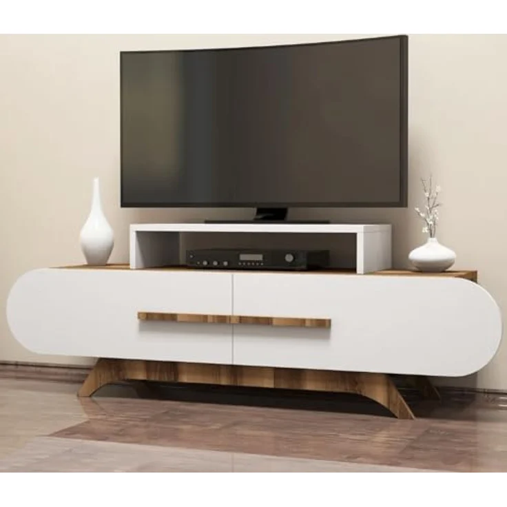 Calicosy TV-Möbel, Apfelbaum, Lowboard aus Holzwerkstoff mit 3 Regalen, 36.8x49.8x145 cm, FSC-zertifiziert – Bild 5