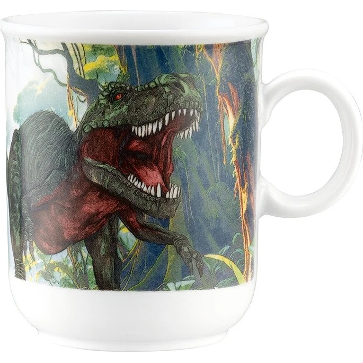 Seltmann Weiden Kombiservice Kinder-Set 3-teilig Compact Dino, Becher, Frühstücksteller, Schüssel (3-tlg), 1 Personen, Porzellan, Becher, Frühstücksteller, Schüssel, Dinosaurier – Bild 3