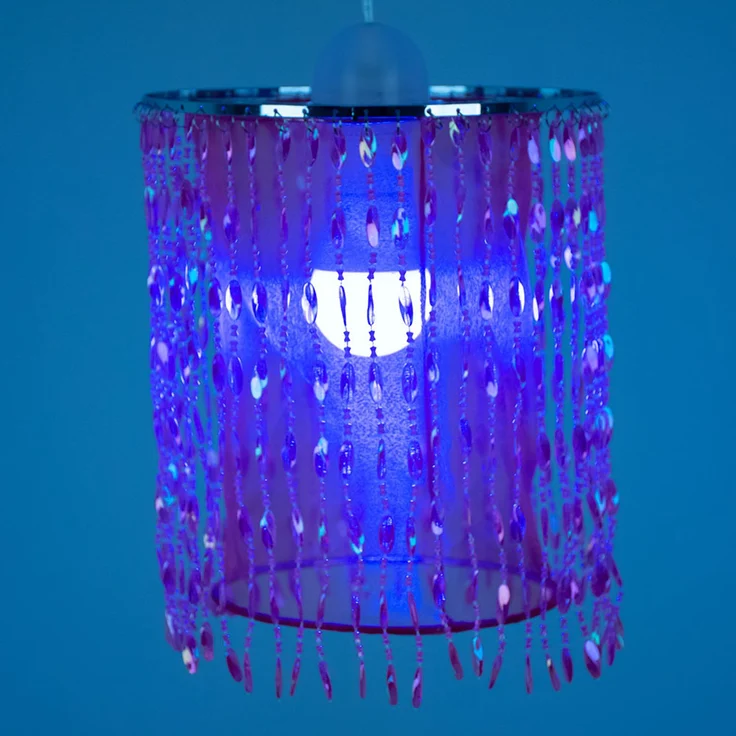 RGB LED Hängeleuchte, Kristalle pink, App-/Sprachsteuerung – Bild 8