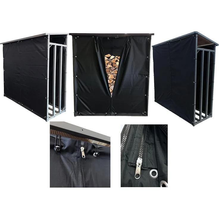 Quick Star Kaminholzregal Alu Kaminholzregal 143x70x185 cm mit Wetterschutz, BxTxH:143x70x185 cm, Wetterschutz inklusive – Bild 6