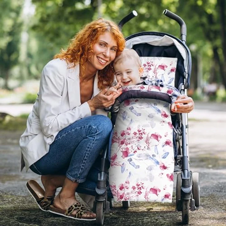 Amilian Babybettwäsche Kinderwagenset - 2tlg. Kinderbettwäsche - 80x80cm + 35x40cm, 100% Baumwolle, 2 teilig, Bettwäscheset für Kinderwagen, Wiege, Babybett - Baby Bettwäsche – Bild 5