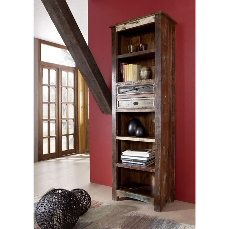 Regal Altholz 60x35x190 mehrfarbig lackiert NATURE OF SPIRIT #23 – Bild 6