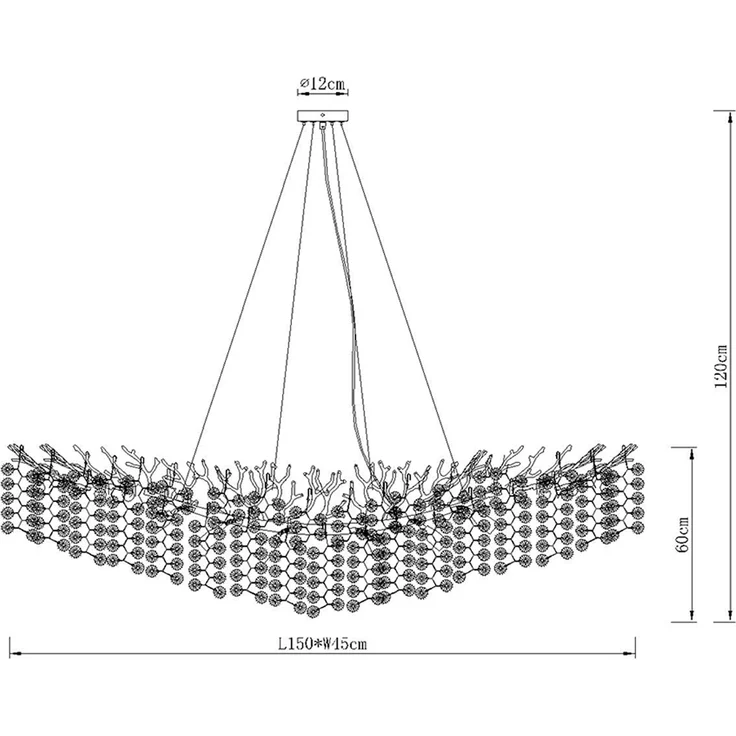 XXL LED Kronleuchter Silber 16-flammig mit Glas Kristall 2-farbig, Breite 150cm – Bild 7