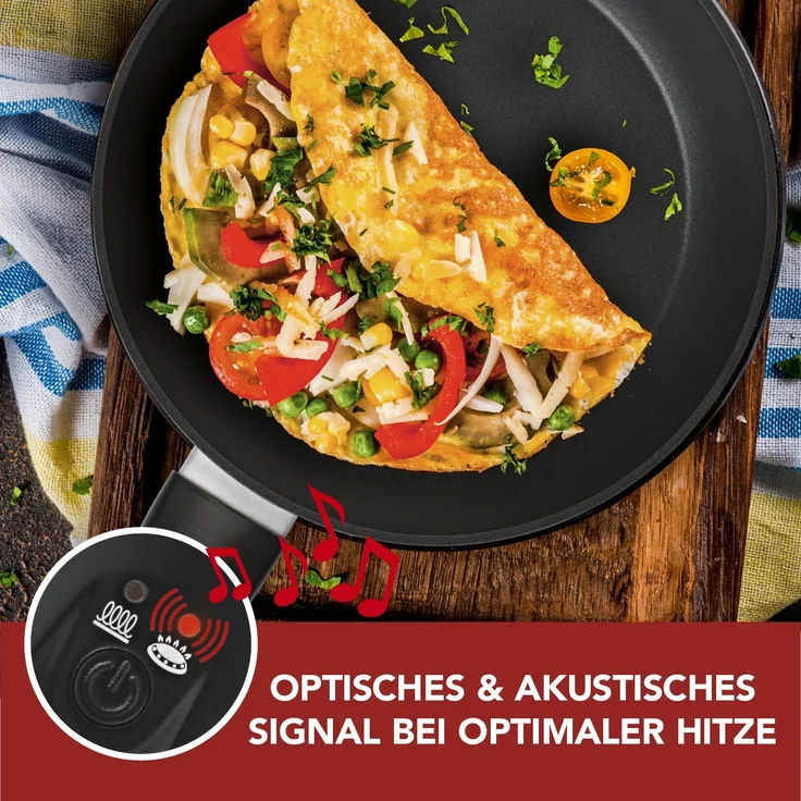 MAXXMEE Aluminium-Pfanne mit LED-Anzeige und Signalton - 24 cm - schwarz – Bild 2