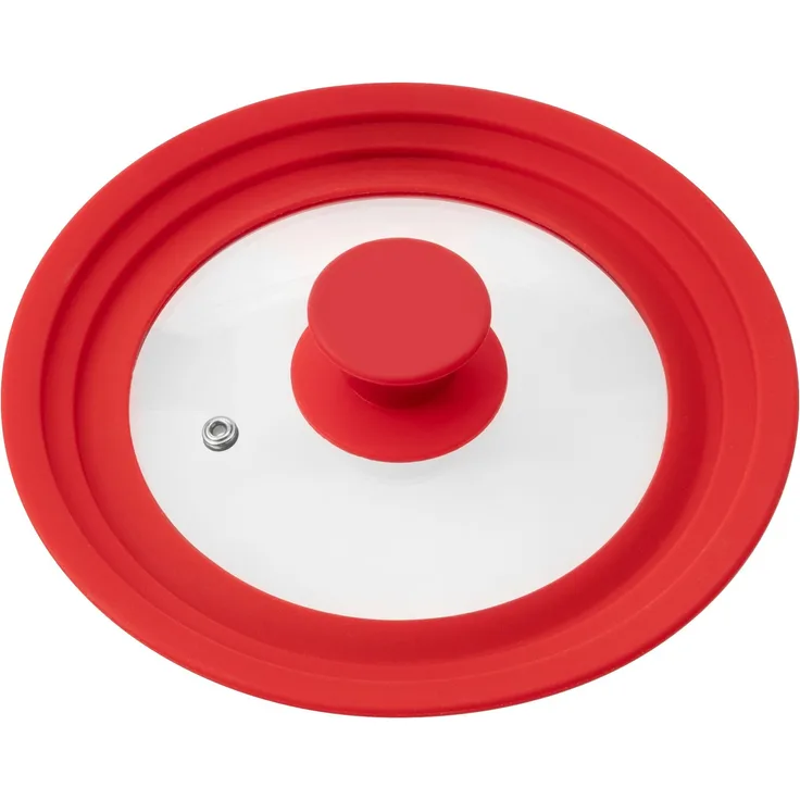 bremermann Universaldeckel Universal-Glasdeckel mit Silikonrand, 16/18/20 cm, rot klein