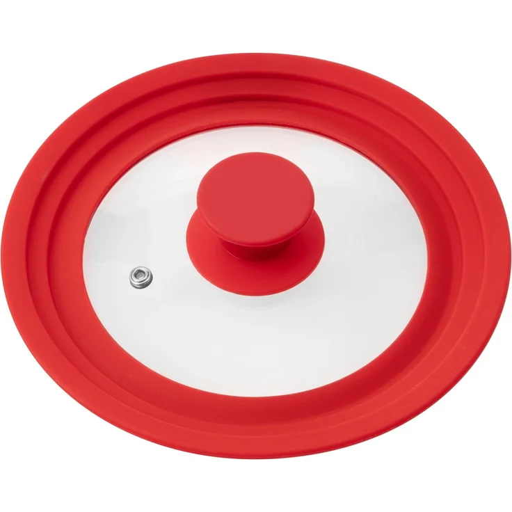bremermann Universaldeckel Universal-Glasdeckel mit Silikonrand, 16/18/20 cm, rot klein – Bild 1