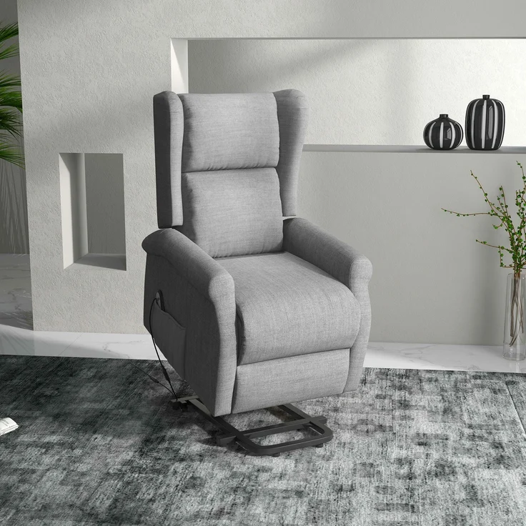 Wohnora-Relaxsessel, Aufstehhilfe, Liegefunktion, bis 200kg, 72,5x94x109cm, Grau,H 1110cm x T 740cm x B 940cm – Bild 3