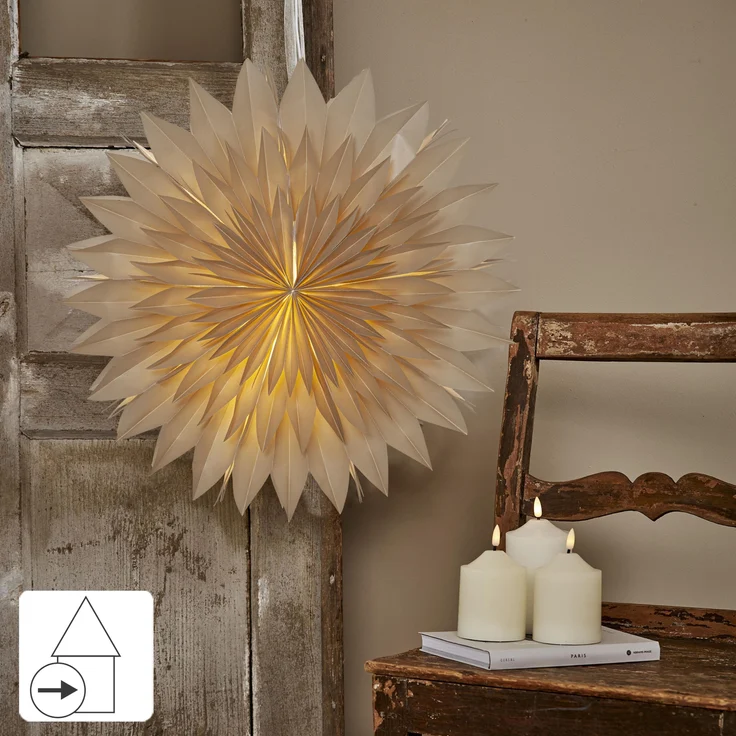 Papierstern -Dis', beige, Weihnachtsdeko, 3-lagig, Ø 50cm – Bild 3