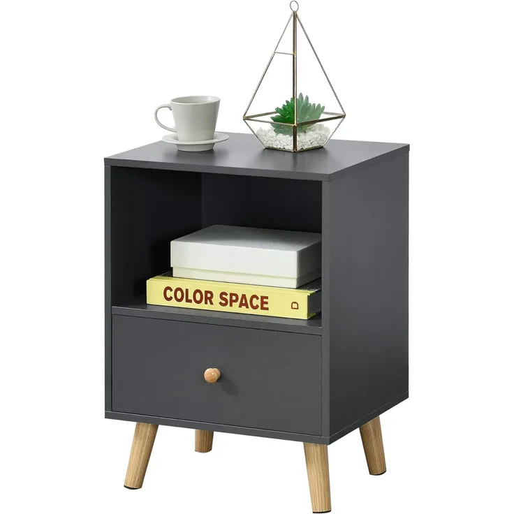 Beistelltisch Sundsvall 40x30x54 cm Dunkelgrau [en. casa]