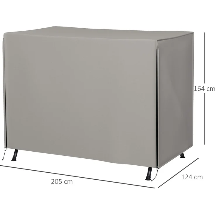 JARDJ Schutzhülle für Gartenschaukel, reißfest, wetterfest, Tex-Lock-System, 205x124x164 cm, Grau – Bild 5