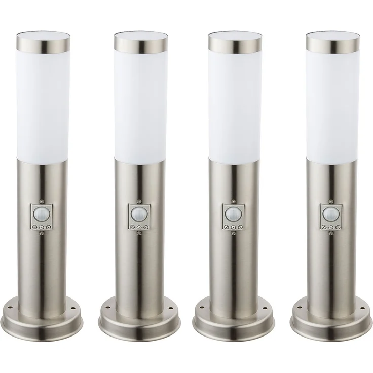 4er Set Stehleuchte, Edelstahl silber, H 45 cm – Bild 1