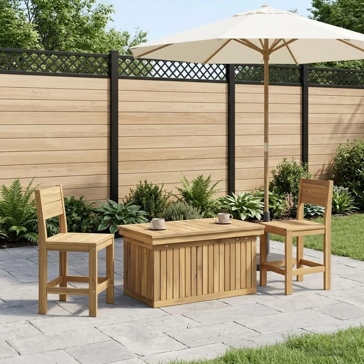 vidaXL Gartenkaffee Tisch aus massivem Akazienholz höhenverstellbar 901707 – Bild 1