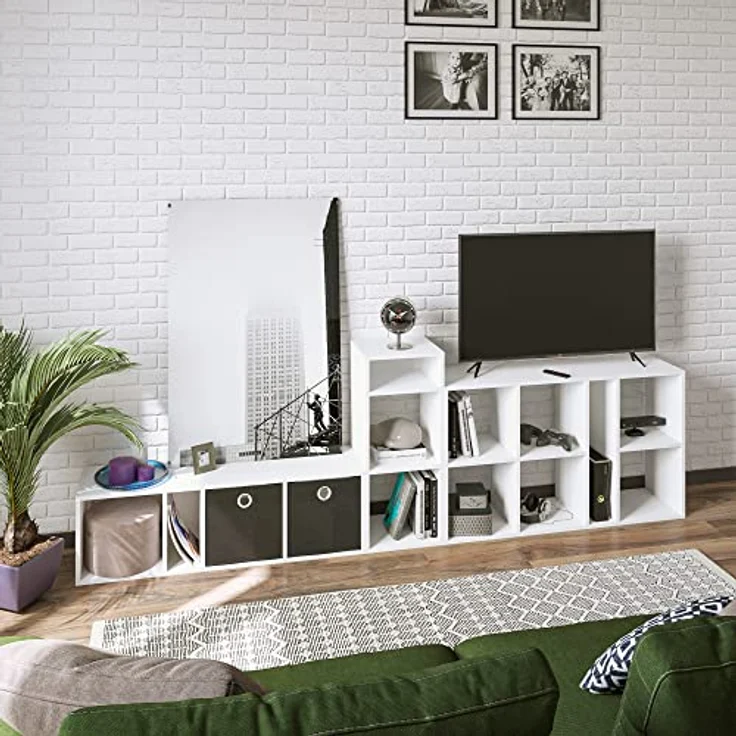 KOMTO Bücherregal RIM2 Regal Klein Standregal Würfelregal Büroregal, Bücherschrank für Kinderzimmer Regal Wohnzimmer 33,8 х 30,7 х 80,4 cm – Bild 8