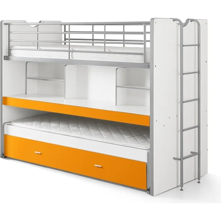Vipack 'Bonny' Funktionsetagenbett, Holz weiß/orange, 90 x 200 cm