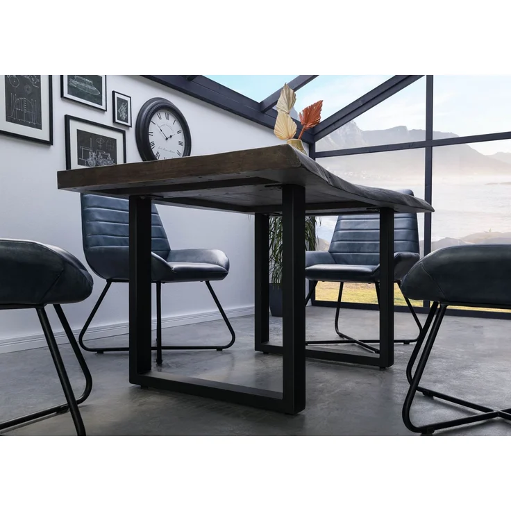 Baumtisch Mango 140x90x77 grau lackiert / U-Beine anthrazit matt FREEFORM 5 – Bild 3